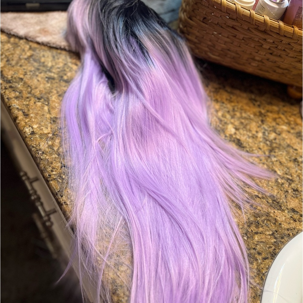 Motown Tress black rooted to purple long wig